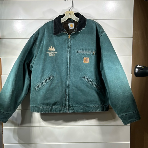 Carhartt Other - Vintage Carhartt Detroit Jacket Size Large Olive Green Blanket Lined